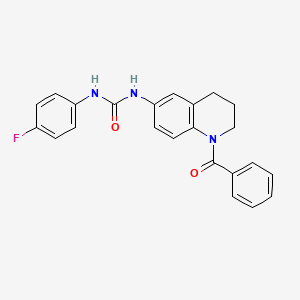 molecular formula C23H20FN3O2 B6574755 3-(1-benzoyl-1,2,3,4-tetrahydroquinolin-6-yl)-1-(4-fluorophenyl)urea CAS No. 1203239-72-8