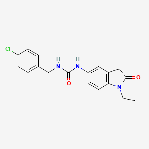 molecular formula C18H18ClN3O2 B6574784 1-[(4-chlorophenyl)methyl]-3-(1-ethyl-2-oxo-2,3-dihydro-1H-indol-5-yl)urea CAS No. 1171447-18-9
