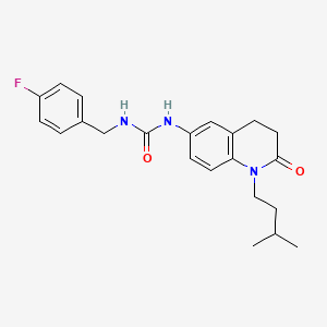 molecular formula C22H26FN3O2 B6574794 1-[(4-fluorophenyl)methyl]-3-[1-(3-methylbutyl)-2-oxo-1,2,3,4-tetrahydroquinolin-6-yl]urea CAS No. 1171390-18-3