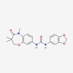 molecular formula C20H21N3O5 B6574796 3-(2H-1,3-benzodioxol-5-yl)-1-(3,3,5-trimethyl-4-oxo-2,3,4,5-tetrahydro-1,5-benzoxazepin-8-yl)urea CAS No. 1171180-61-2