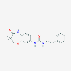 molecular formula C21H25N3O3 B6574803 1-(2-phenylethyl)-3-(3,3,5-trimethyl-4-oxo-2,3,4,5-tetrahydro-1,5-benzoxazepin-8-yl)urea CAS No. 1172491-56-3