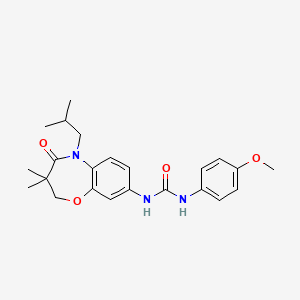 molecular formula C23H29N3O4 B6574806 3-[3,3-dimethyl-5-(2-methylpropyl)-4-oxo-2,3,4,5-tetrahydro-1,5-benzoxazepin-8-yl]-1-(4-methoxyphenyl)urea CAS No. 1170217-26-1
