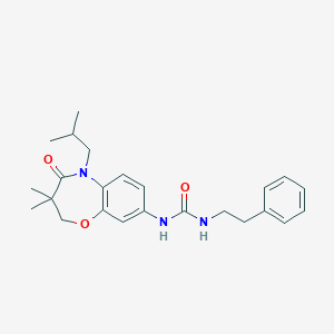 3-[3,3-dimethyl-5-(2-methylpropyl)-4-oxo-2,3,4,5-tetrahydro-1,5-benzoxazepin-8-yl]-1-(2-phenylethyl)urea