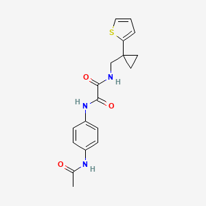 molecular formula C18H19N3O3S B6574855 N'-(4-acetamidophenyl)-N-{[1-(thiophen-2-yl)cyclopropyl]methyl}ethanediamide CAS No. 1207009-16-2