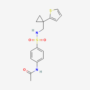 molecular formula C16H18N2O3S2 B6574861 N-[4-({[1-(thiophen-2-yl)cyclopropyl]methyl}sulfamoyl)phenyl]acetamide CAS No. 1202989-98-7