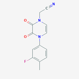 molecular formula C13H10FN3O2 B6574871 2-[4-(3-fluoro-4-methylphenyl)-2,3-dioxo-1,2,3,4-tetrahydropyrazin-1-yl]acetonitrile CAS No. 1207052-86-5