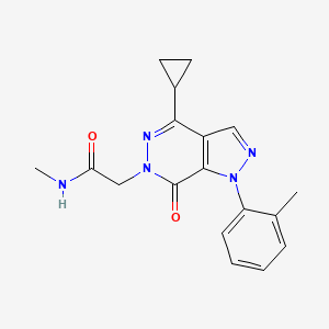 2-[4-cyclopropyl-1-(2-methylphenyl)-7-oxo-1H,6H,7H-pyrazolo[3,4-d]pyridazin-6-yl]-N-methylacetamide