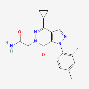 molecular formula C18H19N5O2 B6574917 2-[4-cyclopropyl-1-(2,4-dimethylphenyl)-7-oxo-1H,6H,7H-pyrazolo[3,4-d]pyridazin-6-yl]acetamide CAS No. 1105239-45-9