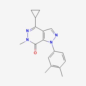 molecular formula C17H18N4O B6574922 4-cyclopropyl-1-(3,4-dimethylphenyl)-6-methyl-1H,6H,7H-pyrazolo[3,4-d]pyridazin-7-one CAS No. 1105203-32-4