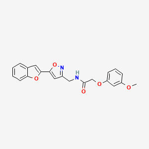 molecular formula C21H18N2O5 B6574927 N-{[5-(1-benzofuran-2-yl)-1,2-oxazol-3-yl]methyl}-2-(3-methoxyphenoxy)acetamide CAS No. 1105242-46-3