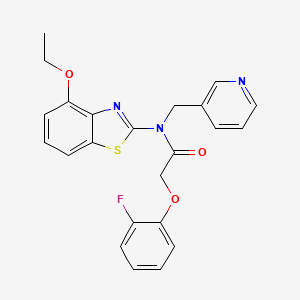 molecular formula C23H20FN3O3S B6574932 N-(4-ethoxy-1,3-benzothiazol-2-yl)-2-(2-fluorophenoxy)-N-[(pyridin-3-yl)methyl]acetamide CAS No. 1105244-85-6