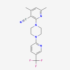 molecular formula C18H18F3N5 B6574940 4,6-dimethyl-2-{4-[5-(trifluoromethyl)pyridin-2-yl]piperazin-1-yl}pyridine-3-carbonitrile CAS No. 2182027-76-3