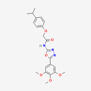 molecular formula C22H25N3O6 B6574943 2-[4-(propan-2-yl)phenoxy]-N-[5-(3,4,5-trimethoxyphenyl)-1,3,4-oxadiazol-2-yl]acetamide CAS No. 1105244-91-4
