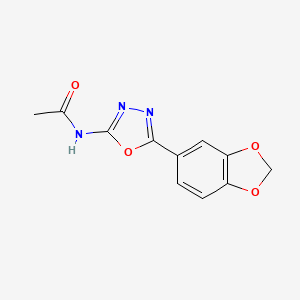molecular formula C11H9N3O4 B6574949 N-[5-(2H-1,3-benzodioxol-5-yl)-1,3,4-oxadiazol-2-yl]acetamide CAS No. 83805-44-1