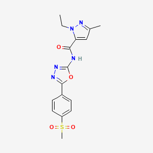 molecular formula C16H17N5O4S B6574955 1-ethyl-N-[5-(4-methanesulfonylphenyl)-1,3,4-oxadiazol-2-yl]-3-methyl-1H-pyrazole-5-carboxamide CAS No. 1171148-26-7