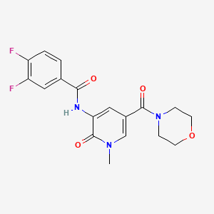 molecular formula C18H17F2N3O4 B6574981 3,4-difluoro-N-[1-methyl-5-(morpholine-4-carbonyl)-2-oxo-1,2-dihydropyridin-3-yl]benzamide CAS No. 1105210-29-4