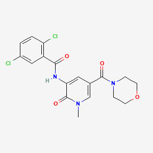 molecular formula C18H17Cl2N3O4 B6574989 2,5-dichloro-N-[1-methyl-5-(morpholine-4-carbonyl)-2-oxo-1,2-dihydropyridin-3-yl]benzamide CAS No. 1105242-57-6