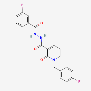 molecular formula C20H15F2N3O3 B6574990 3-fluoro-N'-{1-[(4-fluorophenyl)methyl]-2-oxo-1,2-dihydropyridine-3-carbonyl}benzohydrazide CAS No. 1105242-77-0