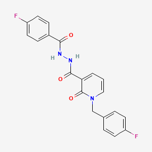 molecular formula C20H15F2N3O3 B6574991 4-fluoro-N'-{1-[(4-fluorophenyl)methyl]-2-oxo-1,2-dihydropyridine-3-carbonyl}benzohydrazide CAS No. 1105210-77-2