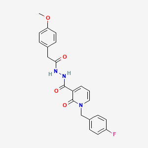 molecular formula C22H20FN3O4 B6574992 N'-{1-[(4-fluorophenyl)methyl]-2-oxo-1,2-dihydropyridine-3-carbonyl}-2-(4-methoxyphenyl)acetohydrazide CAS No. 1105243-24-0