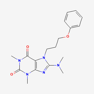 molecular formula C18H23N5O3 B6575006 8-(dimethylamino)-1,3-dimethyl-7-(3-phenoxypropyl)-2,3,6,7-tetrahydro-1H-purine-2,6-dione CAS No. 1105244-71-0