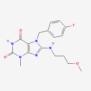 molecular formula C17H20FN5O3 B6575011 7-[(4-fluorophenyl)methyl]-8-[(3-methoxypropyl)amino]-3-methyl-2,3,6,7-tetrahydro-1H-purine-2,6-dione CAS No. 1105244-77-6