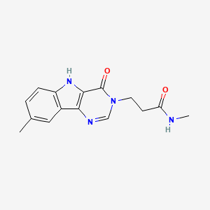 molecular formula C15H16N4O2 B6575047 N-methyl-3-{8-methyl-4-oxo-3H,4H,5H-pyrimido[5,4-b]indol-3-yl}propanamide CAS No. 1105212-45-0