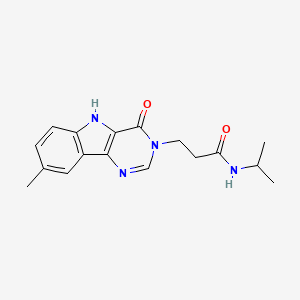 3-{8-methyl-4-oxo-3H,4H,5H-pyrimido[5,4-b]indol-3-yl}-N-(propan-2-yl)propanamide