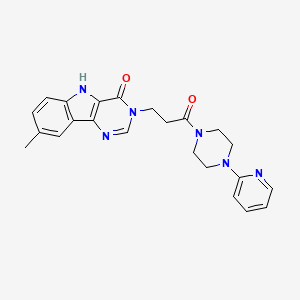 molecular formula C23H24N6O2 B6575052 8-methyl-3-{3-oxo-3-[4-(pyridin-2-yl)piperazin-1-yl]propyl}-3H,4H,5H-pyrimido[5,4-b]indol-4-one CAS No. 1105212-92-7