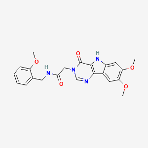 molecular formula C22H22N4O5 B6575081 2-{7,8-dimethoxy-4-oxo-3H,4H,5H-pyrimido[5,4-b]indol-3-yl}-N-[(2-methoxyphenyl)methyl]acetamide CAS No. 1105205-05-7