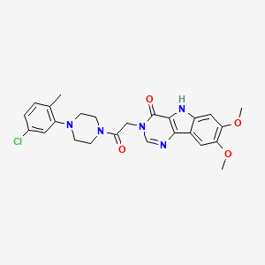 molecular formula C25H26ClN5O4 B6575088 3-{2-[4-(5-chloro-2-methylphenyl)piperazin-1-yl]-2-oxoethyl}-7,8-dimethoxy-3H,4H,5H-pyrimido[5,4-b]indol-4-one CAS No. 1105211-41-3