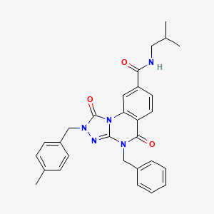 molecular formula C29H29N5O3 B6575094 4-benzyl-2-[(4-methylphenyl)methyl]-N-(2-methylpropyl)-1,5-dioxo-1H,2H,4H,5H-[1,2,4]triazolo[4,3-a]quinazoline-8-carboxamide CAS No. 1105212-60-9