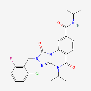 molecular formula C23H23ClFN5O3 B6575100 2-[(2-chloro-6-fluorophenyl)methyl]-1,5-dioxo-N,4-bis(propan-2-yl)-1H,2H,4H,5H-[1,2,4]triazolo[4,3-a]quinazoline-8-carboxamide CAS No. 1105230-10-1