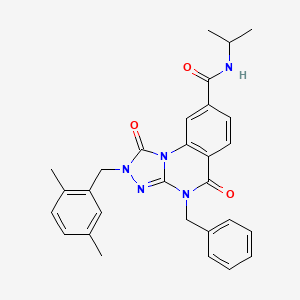 4-benzyl-2-[(2,5-dimethylphenyl)methyl]-1,5-dioxo-N-(propan-2-yl)-1H,2H,4H,5H-[1,2,4]triazolo[4,3-a]quinazoline-8-carboxamide