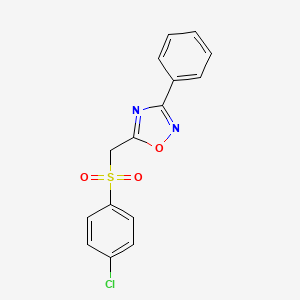 molecular formula C15H11ClN2O3S B6575115 5-[(4-chlorobenzenesulfonyl)methyl]-3-phenyl-1,2,4-oxadiazole CAS No. 1105232-51-6