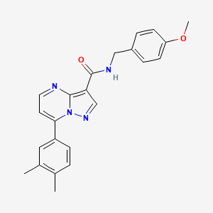 molecular formula C23H22N4O2 B6575132 7-(3,4-dimethylphenyl)-N-[(4-methoxyphenyl)methyl]pyrazolo[1,5-a]pyrimidine-3-carboxamide CAS No. 1105224-85-8