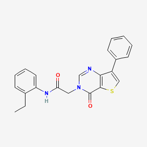 molecular formula C22H19N3O2S B6575141 N-(2-ethylphenyl)-2-{4-oxo-7-phenyl-3H,4H-thieno[3,2-d]pyrimidin-3-yl}acetamide CAS No. 1105207-52-0