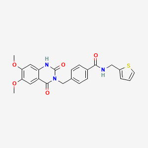 molecular formula C23H21N3O5S B6575152 4-[(6,7-dimethoxy-2,4-dioxo-1,2,3,4-tetrahydroquinazolin-3-yl)methyl]-N-[(thiophen-2-yl)methyl]benzamide CAS No. 1105237-67-9