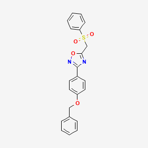 molecular formula C22H18N2O4S B6575154 5-[(benzenesulfonyl)methyl]-3-[4-(benzyloxy)phenyl]-1,2,4-oxadiazole CAS No. 1105239-19-7