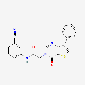 molecular formula C21H14N4O2S B6575155 N-(3-cyanophenyl)-2-{4-oxo-7-phenyl-3H,4H-thieno[3,2-d]pyrimidin-3-yl}acetamide CAS No. 1105237-86-2