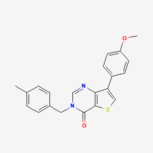 molecular formula C21H18N2O2S B6575159 7-(4-methoxyphenyl)-3-[(4-methylphenyl)methyl]-3H,4H-thieno[3,2-d]pyrimidin-4-one CAS No. 1105238-10-5