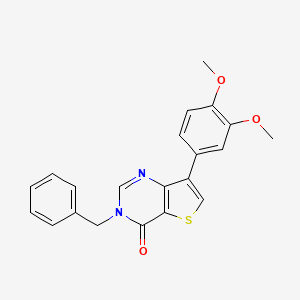 molecular formula C21H18N2O3S B6575181 3-benzyl-7-(3,4-dimethoxyphenyl)-3H,4H-thieno[3,2-d]pyrimidin-4-one CAS No. 1105219-83-7