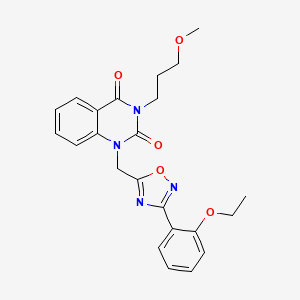 molecular formula C23H24N4O5 B6575195 1-{[3-(2-ethoxyphenyl)-1,2,4-oxadiazol-5-yl]methyl}-3-(3-methoxypropyl)-1,2,3,4-tetrahydroquinazoline-2,4-dione CAS No. 1105220-95-8