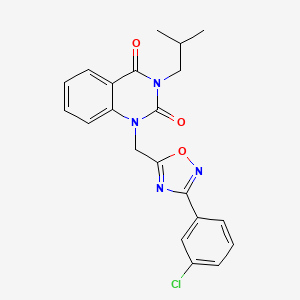 molecular formula C21H19ClN4O3 B6575207 1-{[3-(3-chlorophenyl)-1,2,4-oxadiazol-5-yl]methyl}-3-(2-methylpropyl)-1,2,3,4-tetrahydroquinazoline-2,4-dione CAS No. 1105241-20-0