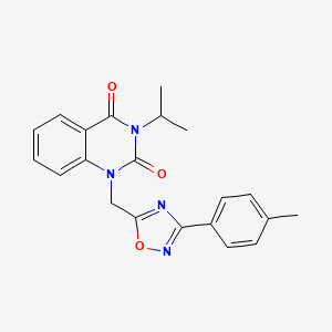 molecular formula C21H20N4O3 B6575226 1-{[3-(4-methylphenyl)-1,2,4-oxadiazol-5-yl]methyl}-3-(propan-2-yl)-1,2,3,4-tetrahydroquinazoline-2,4-dione CAS No. 1105196-13-1