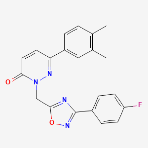 molecular formula C21H17FN4O2 B6575238 6-(3,4-dimethylphenyl)-2-{[3-(4-fluorophenyl)-1,2,4-oxadiazol-5-yl]methyl}-2,3-dihydropyridazin-3-one CAS No. 1105196-47-1