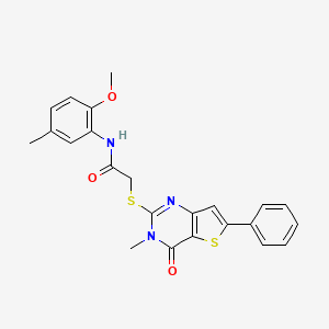 molecular formula C23H21N3O3S2 B6575248 N-(2-methoxy-5-methylphenyl)-2-({3-methyl-4-oxo-6-phenyl-3H,4H-thieno[3,2-d]pyrimidin-2-yl}sulfanyl)acetamide CAS No. 1105251-98-6