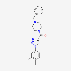 molecular formula C22H25N5O B6575285 1-benzyl-4-[1-(3,4-dimethylphenyl)-1H-1,2,3-triazole-4-carbonyl]piperazine CAS No. 1105241-62-0