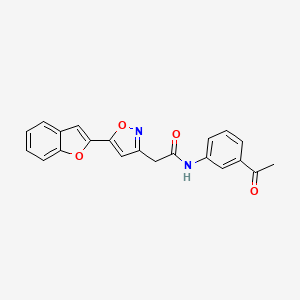 molecular formula C21H16N2O4 B6575295 N-(3-acetylphenyl)-2-[5-(1-benzofuran-2-yl)-1,2-oxazol-3-yl]acetamide CAS No. 1105219-08-6