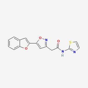 molecular formula C16H11N3O3S B6575301 2-[5-(1-benzofuran-2-yl)-1,2-oxazol-3-yl]-N-(1,3-thiazol-2-yl)acetamide CAS No. 1105244-37-8